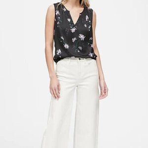 Banana Republic Petite Soft Satin Split-Neck Tank (X)